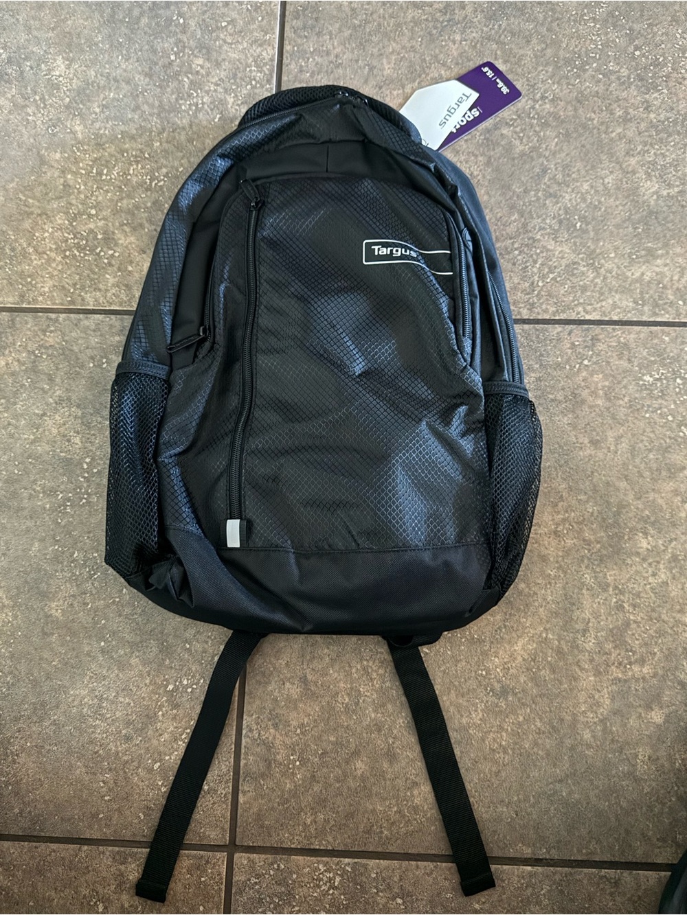 NWT Black Targus Sport 15.6in Laptop Backpack Padded Polyester Black 19L